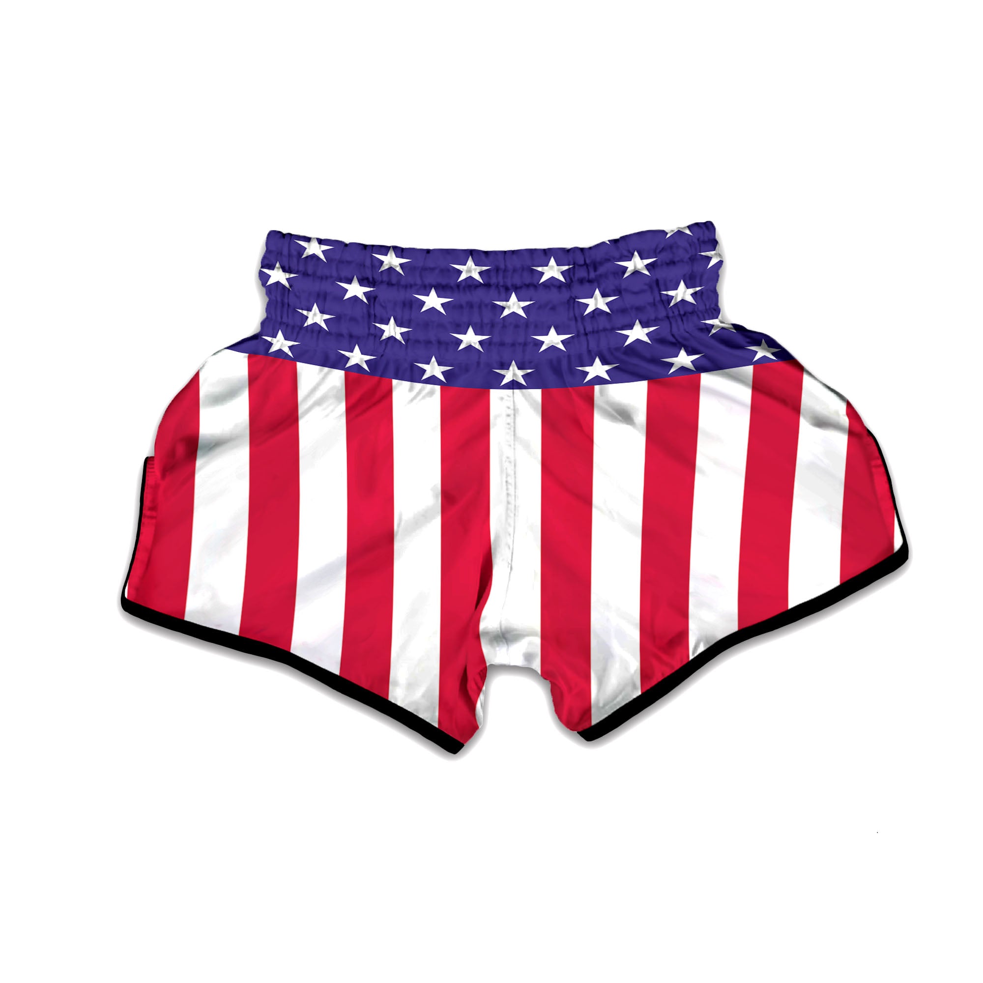 American Military Flag Print Muay Thai Boxing Shorts-grizzshop