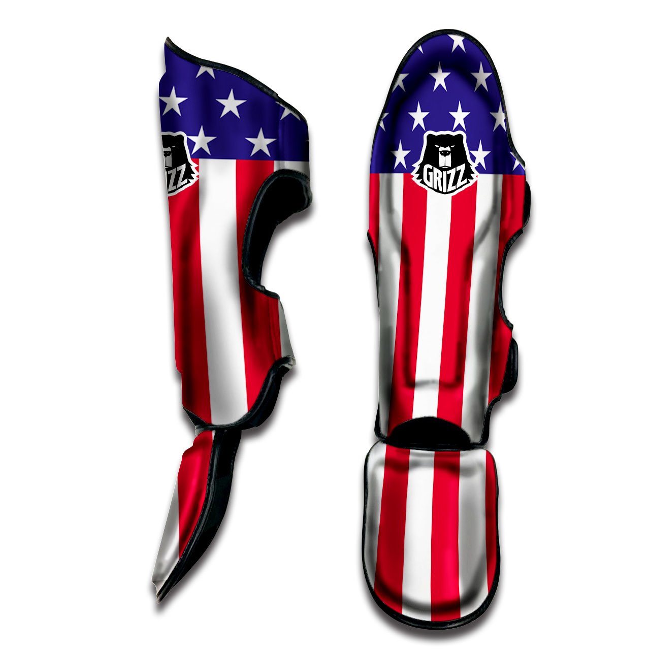 American Military Flag Print Muay Thai Shin Guards-grizzshop