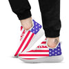 American Military Flag Print White Athletic Shoes-grizzshop