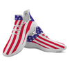 American Military Flag Print White Athletic Shoes-grizzshop