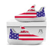 American Military Flag Print White Athletic Shoes-grizzshop