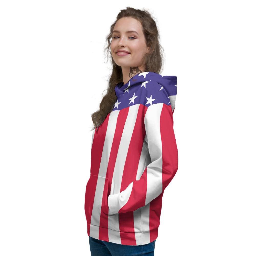 American Military Flag Print Women's Hoodie-grizzshop