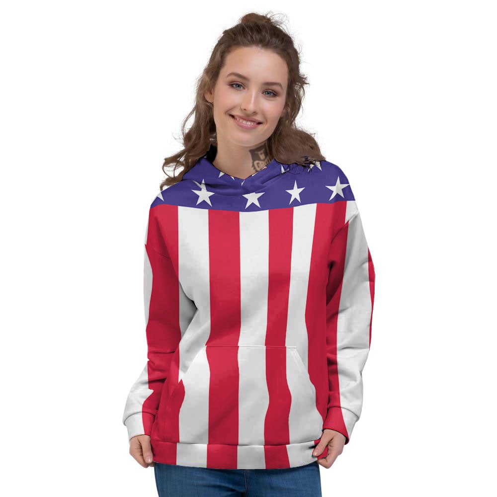 American Military Flag Print Women's Hoodie-grizzshop