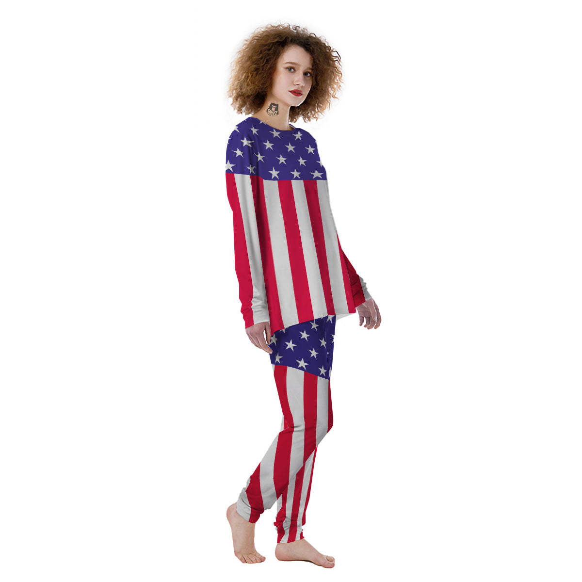 American Military Flag Print Women's Pajamas-grizzshop