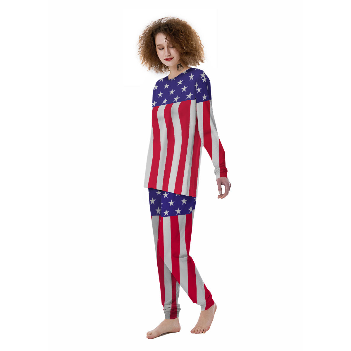 American Military Flag Print Women's Pajamas-grizzshop