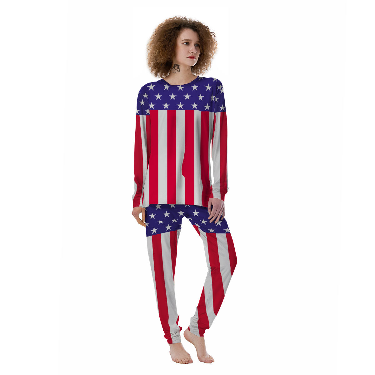 American Military Flag Print Women's Pajamas-grizzshop