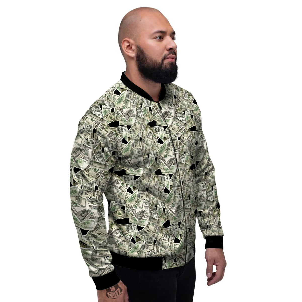American Money US Dollars Print Pattern Men's Bomber Jacket-grizzshop