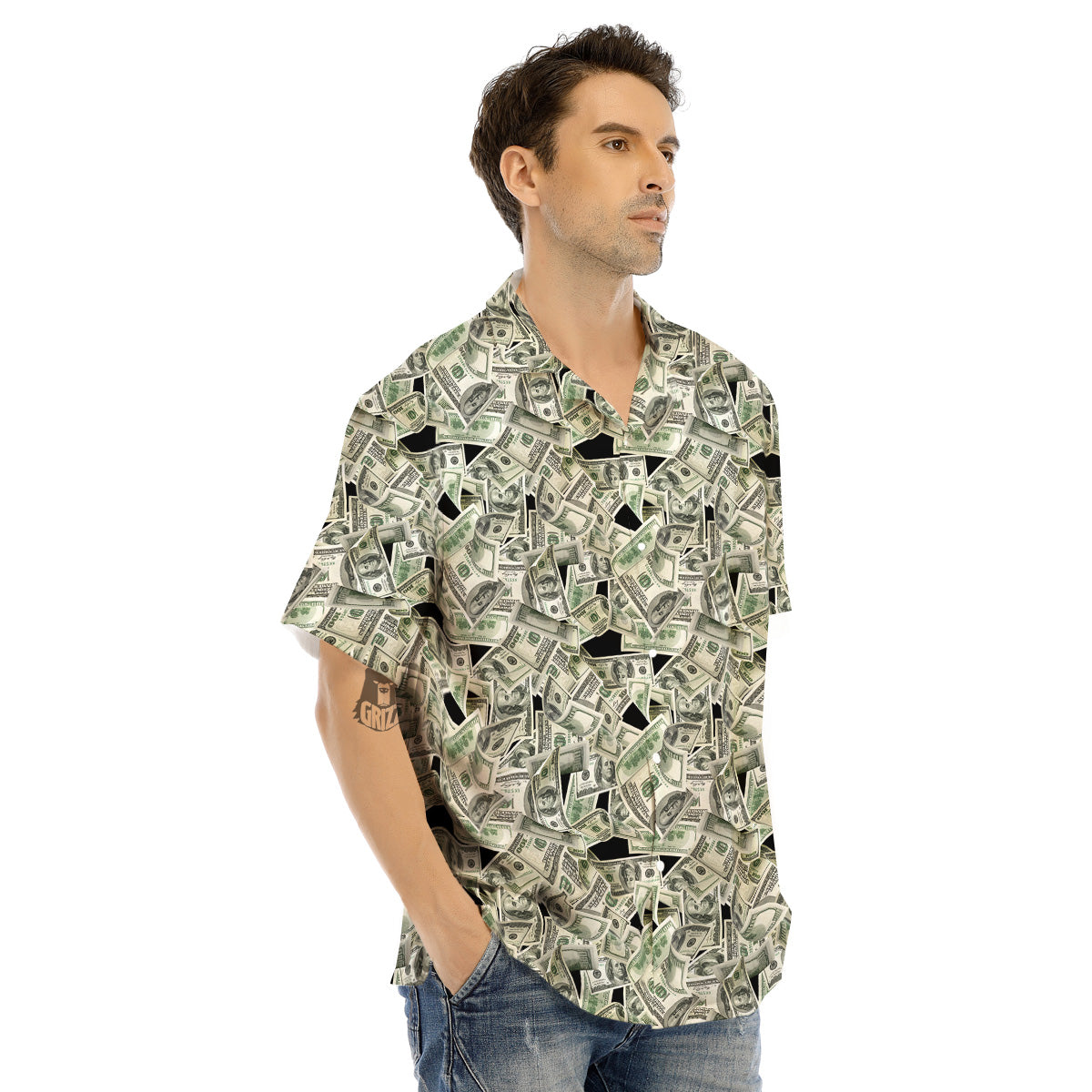 American Money US Dollars Print Pattern Men's Hawaiian Shirt-grizzshop