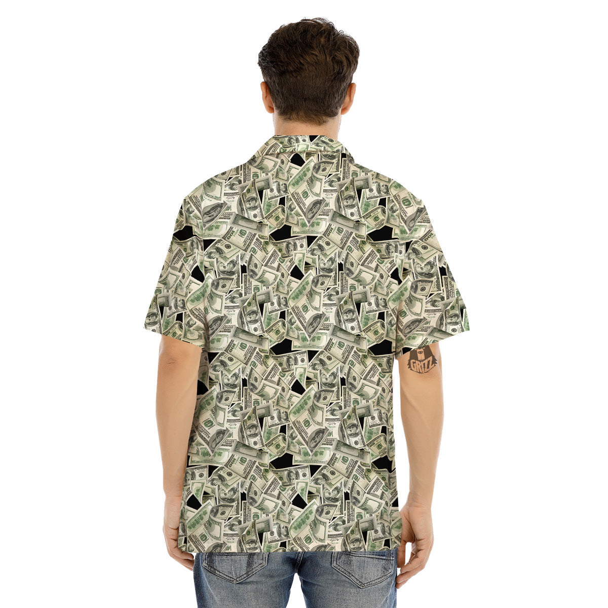 American Money US Dollars Print Pattern Men's Hawaiian Shirt-grizzshop