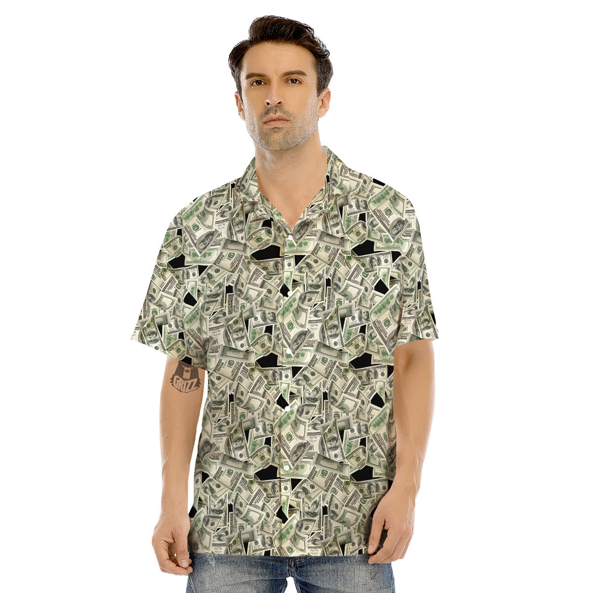 American Money US Dollars Print Pattern Men's Hawaiian Shirt-grizzshop