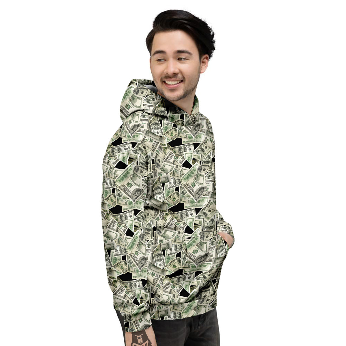 American Money US Dollars Print Pattern Men's Hoodie-grizzshop