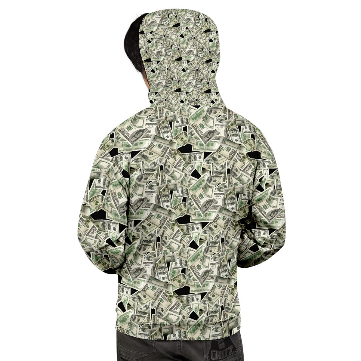 American Money US Dollars Print Pattern Men's Hoodie-grizzshop