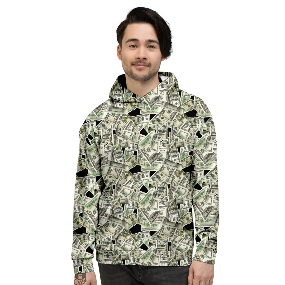 American Money US Dollars Print Pattern Men's Hoodie-grizzshop