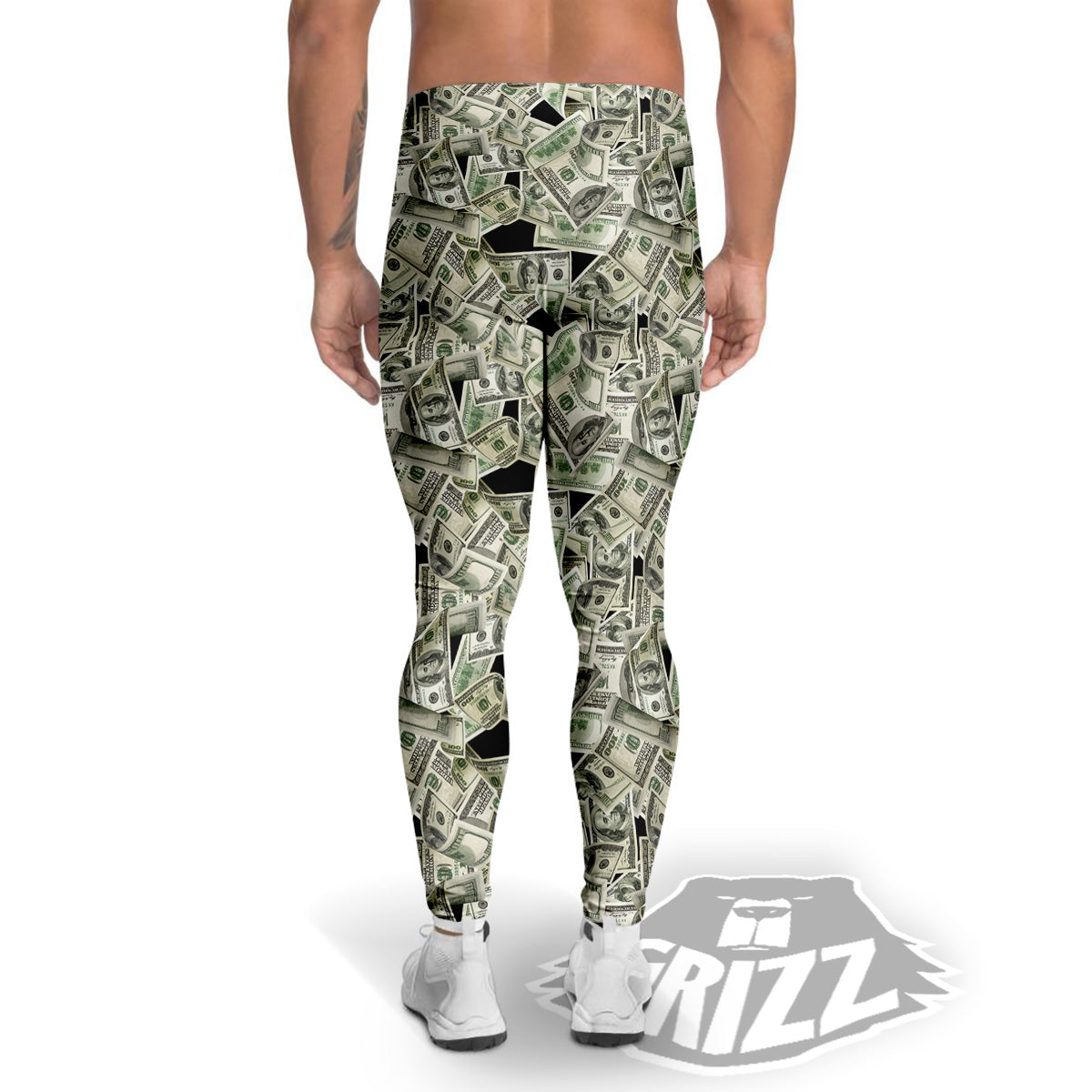 American Money US Dollars Print Pattern Men's Leggings-grizzshop