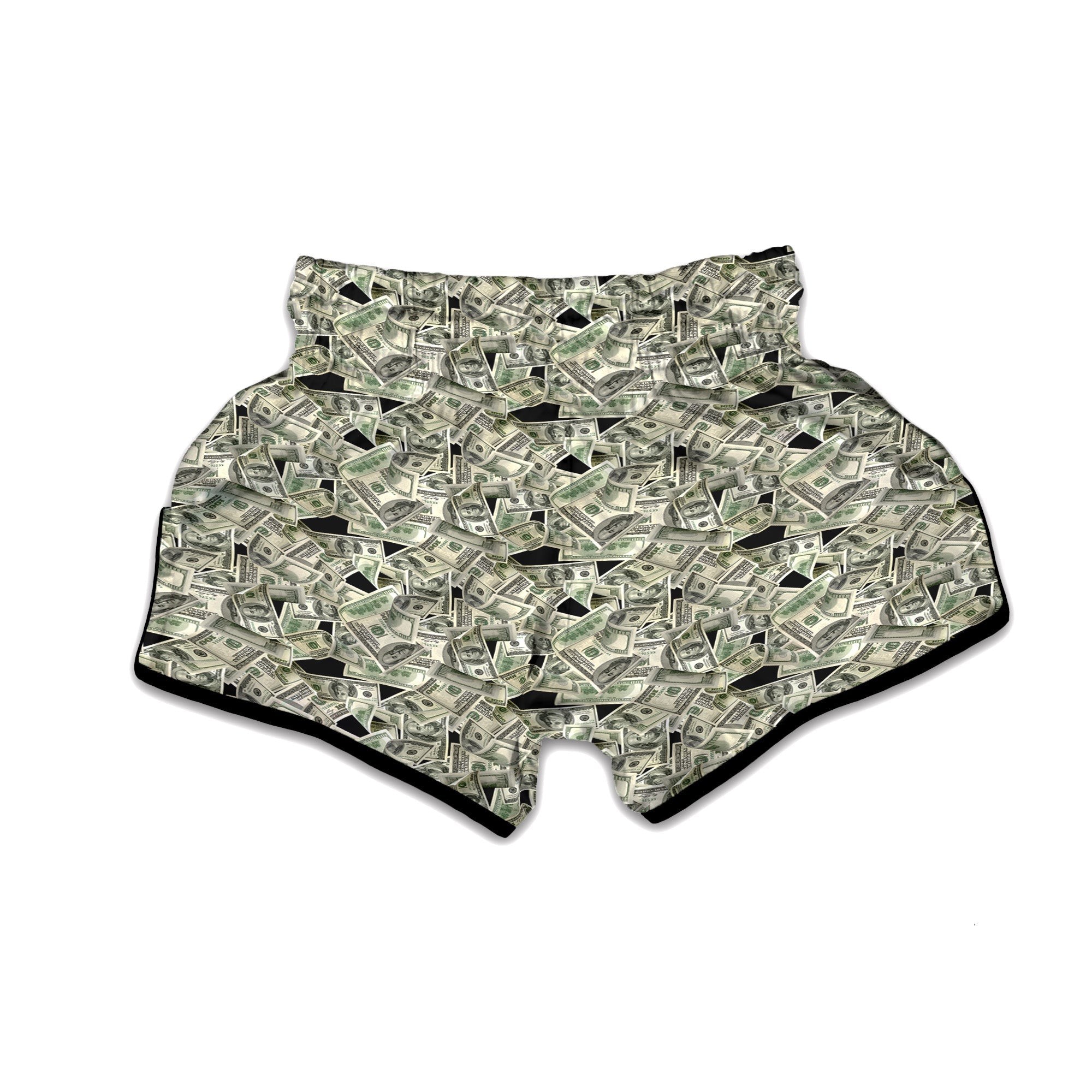 American Money US Dollars Print Pattern Muay Thai Boxing Shorts-grizzshop