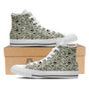 American Money US Dollars Print Pattern White High Top Shoes-grizzshop