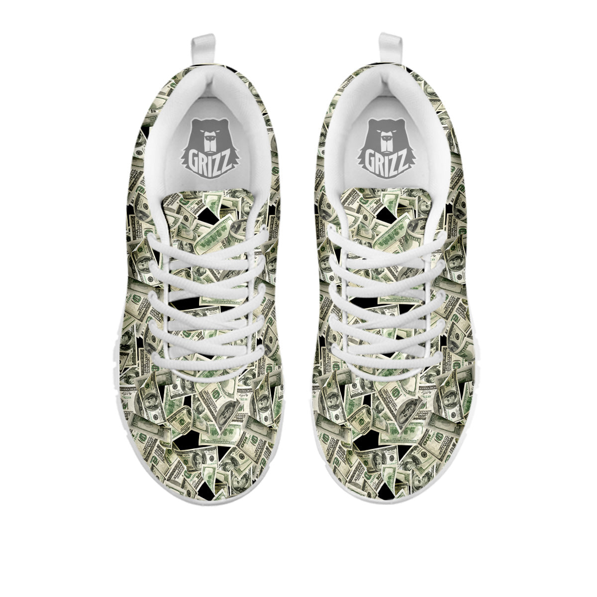 American Money US Dollars Print Pattern White Sneaker-grizzshop