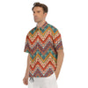 American Native Tribal Chevron Print Men's Short Sleeve Shirts-grizzshop