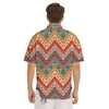 American Native Tribal Chevron Print Men's Short Sleeve Shirts-grizzshop