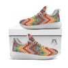 American Native Tribal Chevron Print White Athletic Shoes-grizzshop