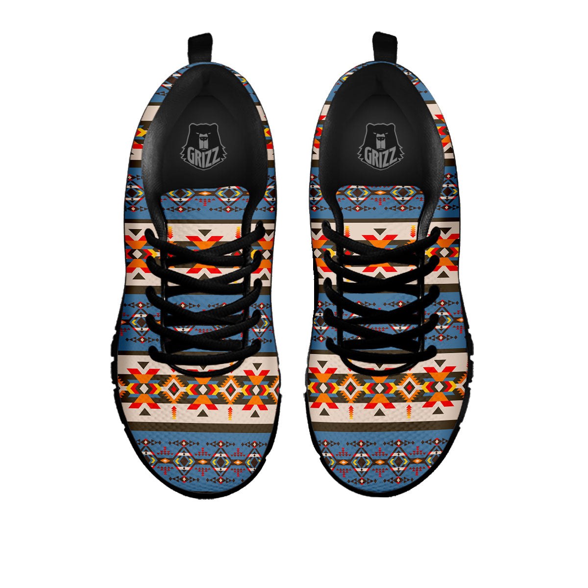 American Native Tribal Navajo Print Black Sneaker-grizzshop