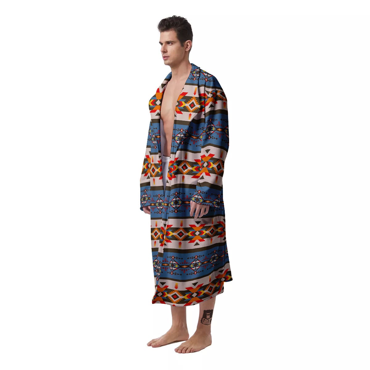 American Native Tribal Navajo Print Men's Robe-grizzshop