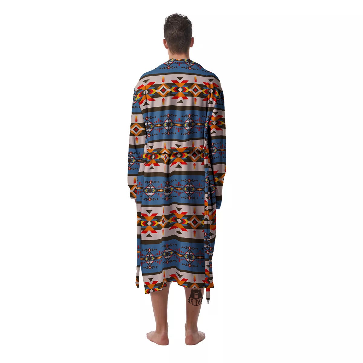 American Native Tribal Navajo Print Men's Robe-grizzshop