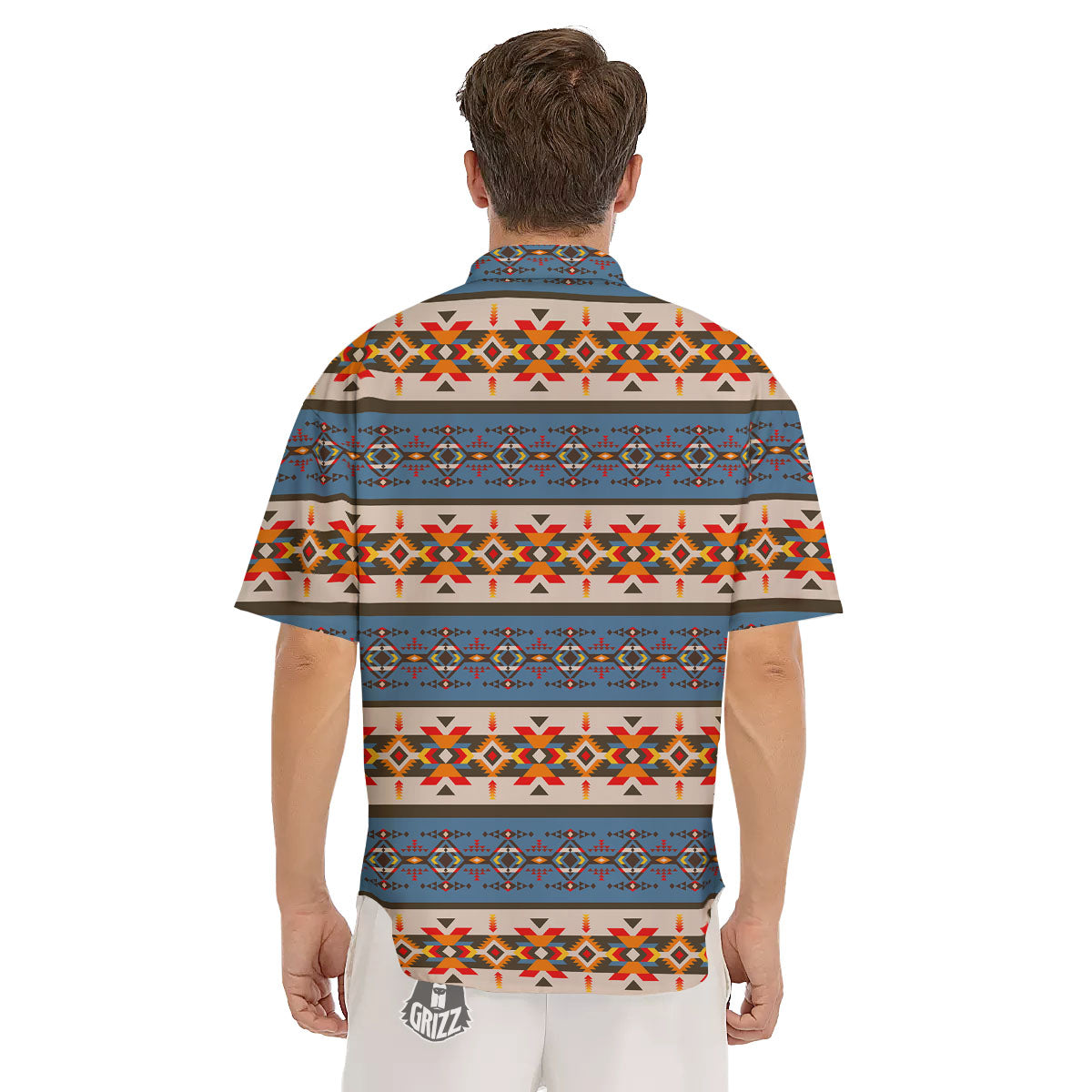 American Native Tribal Navajo Print Men's Short Sleeve Shirts-grizzshop