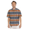 American Native Tribal Navajo Print Men's Short Sleeve Shirts-grizzshop