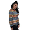 American Native Tribal Navajo Print Women's Bomber Jacket-grizzshop