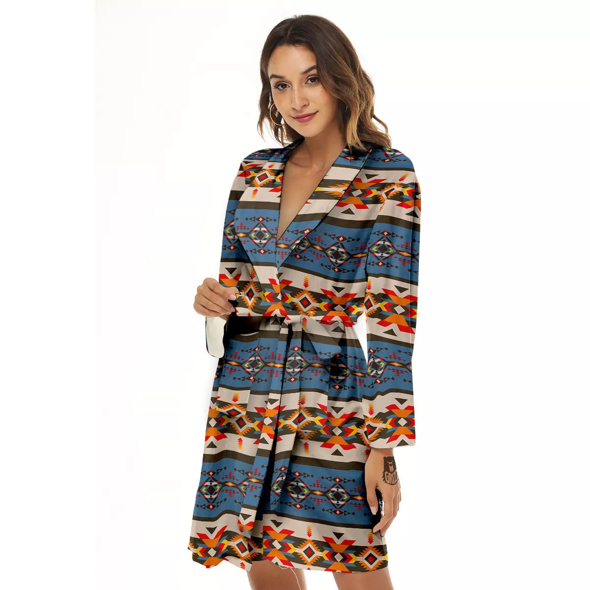 American Native Tribal Navajo Print Women's Robe-grizzshop
