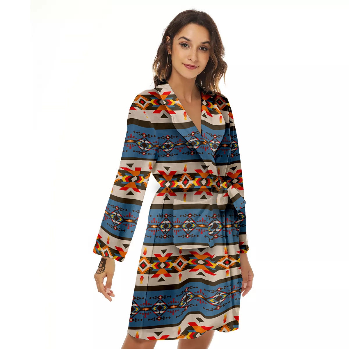 American Native Tribal Navajo Print Women's Robe-grizzshop
