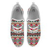 American Native Tribal Print Pattern White Athletic Shoes-grizzshop