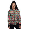 American Native Tribal Print Pattern Women's Bomber Jacket-grizzshop