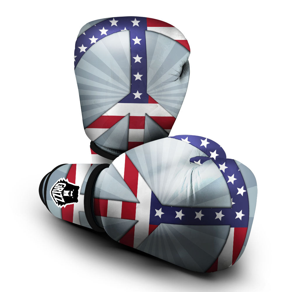 American Peace Flag Print Boxing Gloves-grizzshop