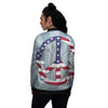 American Peace Flag Print Women's Bomber Jacket-grizzshop