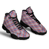 American Plaid 4th of July Print Black Basketball Shoes-grizzshop