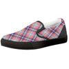 American Plaid 4th of July Print Black Slip On Shoes-grizzshop