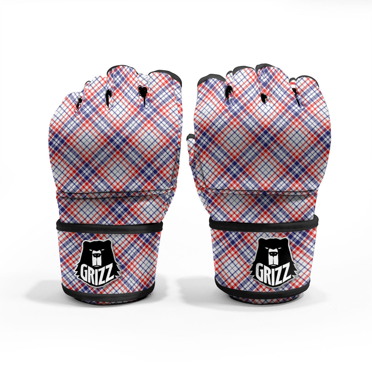 American Plaid 4th of July Print MMA Gloves-grizzshop
