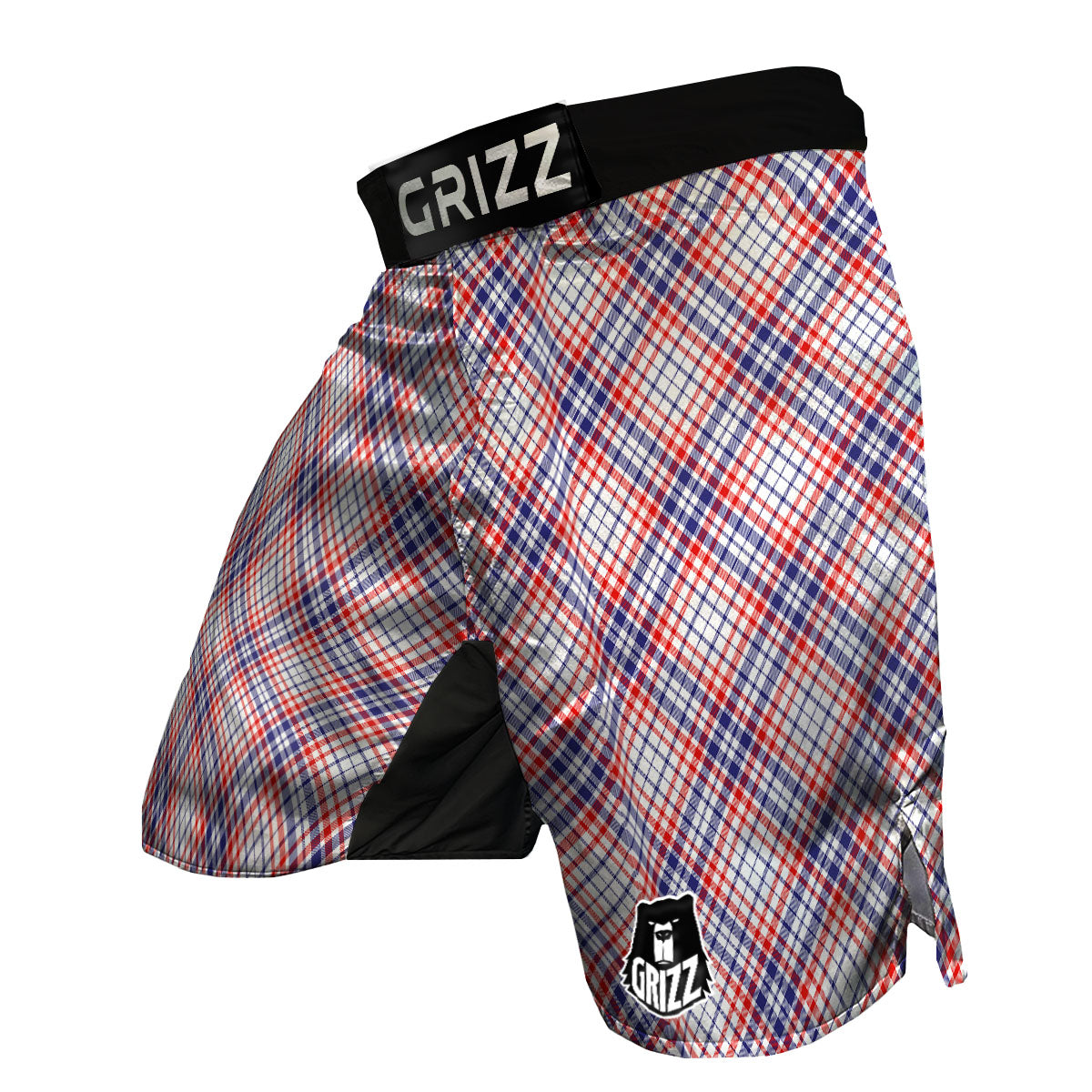 American Plaid 4th of July Print MMA Shorts-grizzshop
