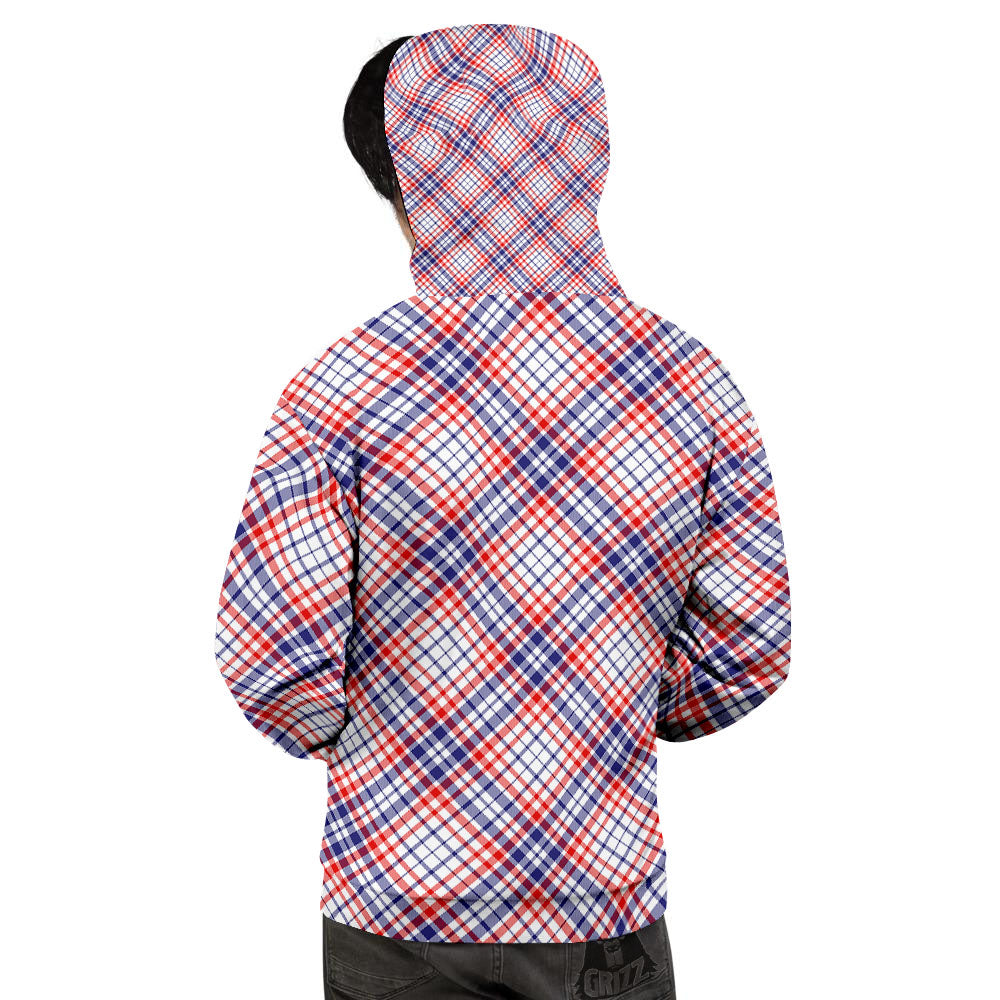 American Plaid 4th of July Print Men's Hoodie-grizzshop