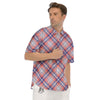 American Plaid 4th of July Print Men's Short Sleeve Shirts-grizzshop