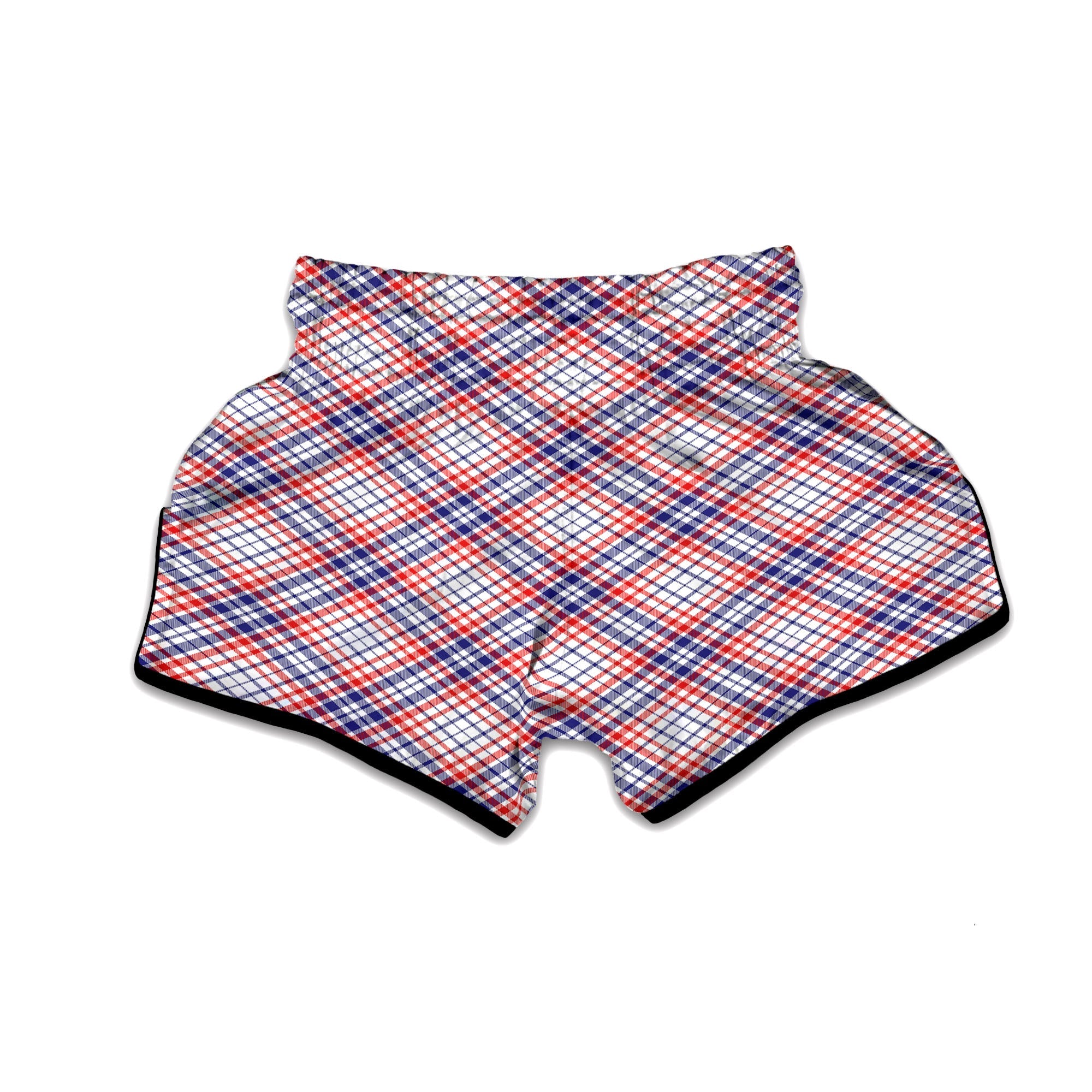 American Plaid 4th of July Print Muay Thai Boxing Shorts-grizzshop