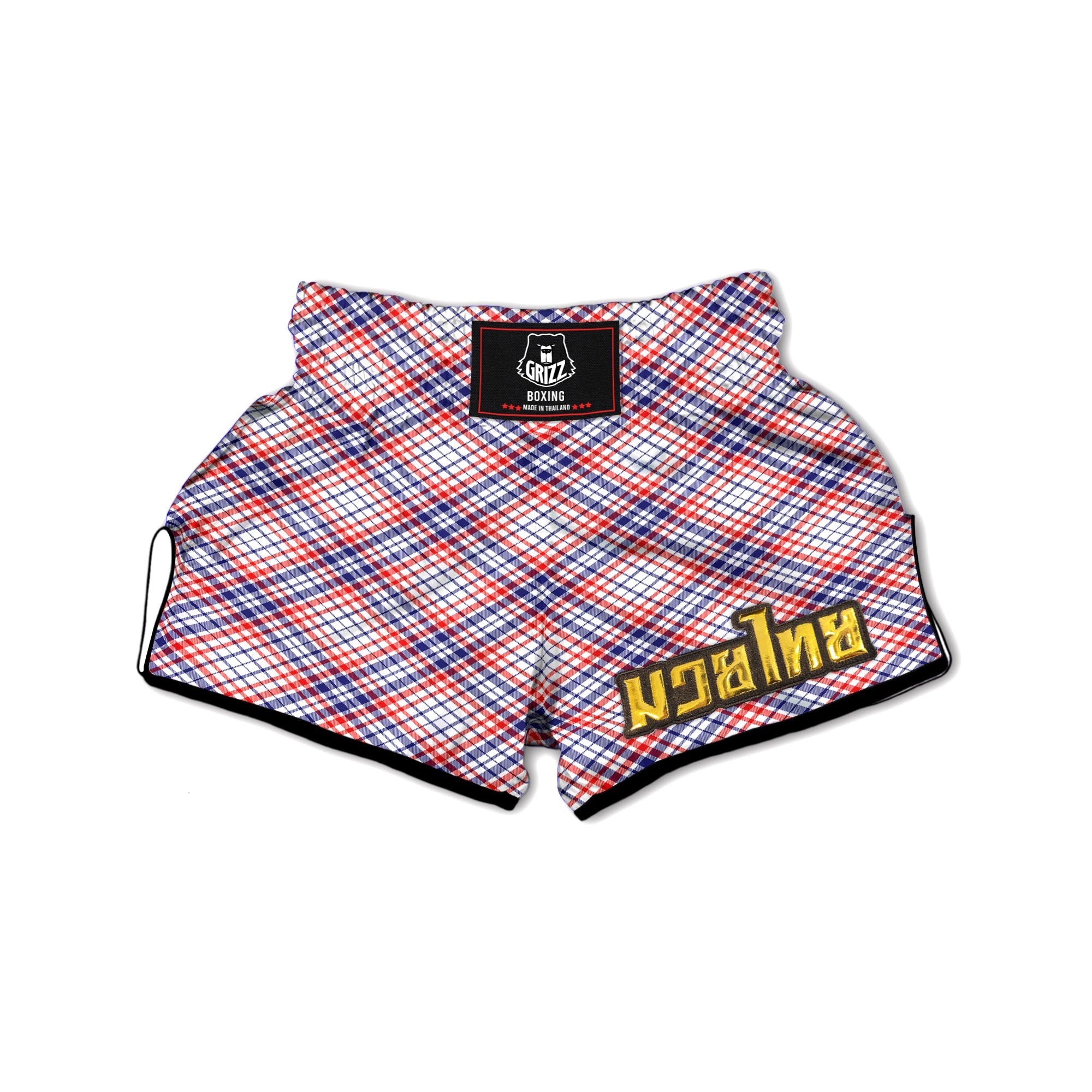American Plaid 4th of July Print Muay Thai Boxing Shorts-grizzshop