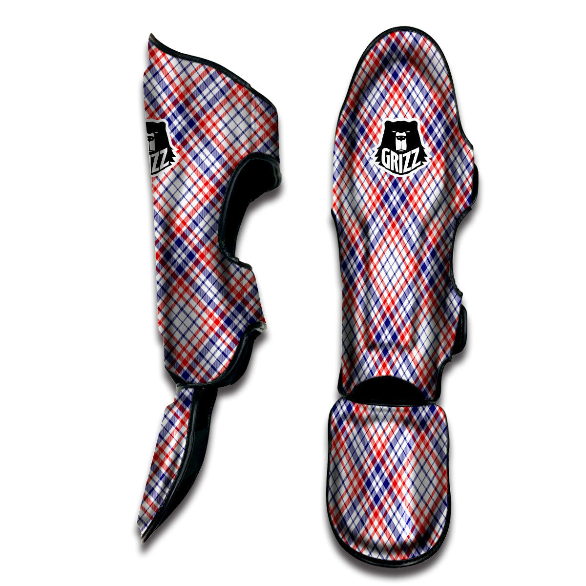 American Plaid 4th of July Print Muay Thai Shin Guards-grizzshop