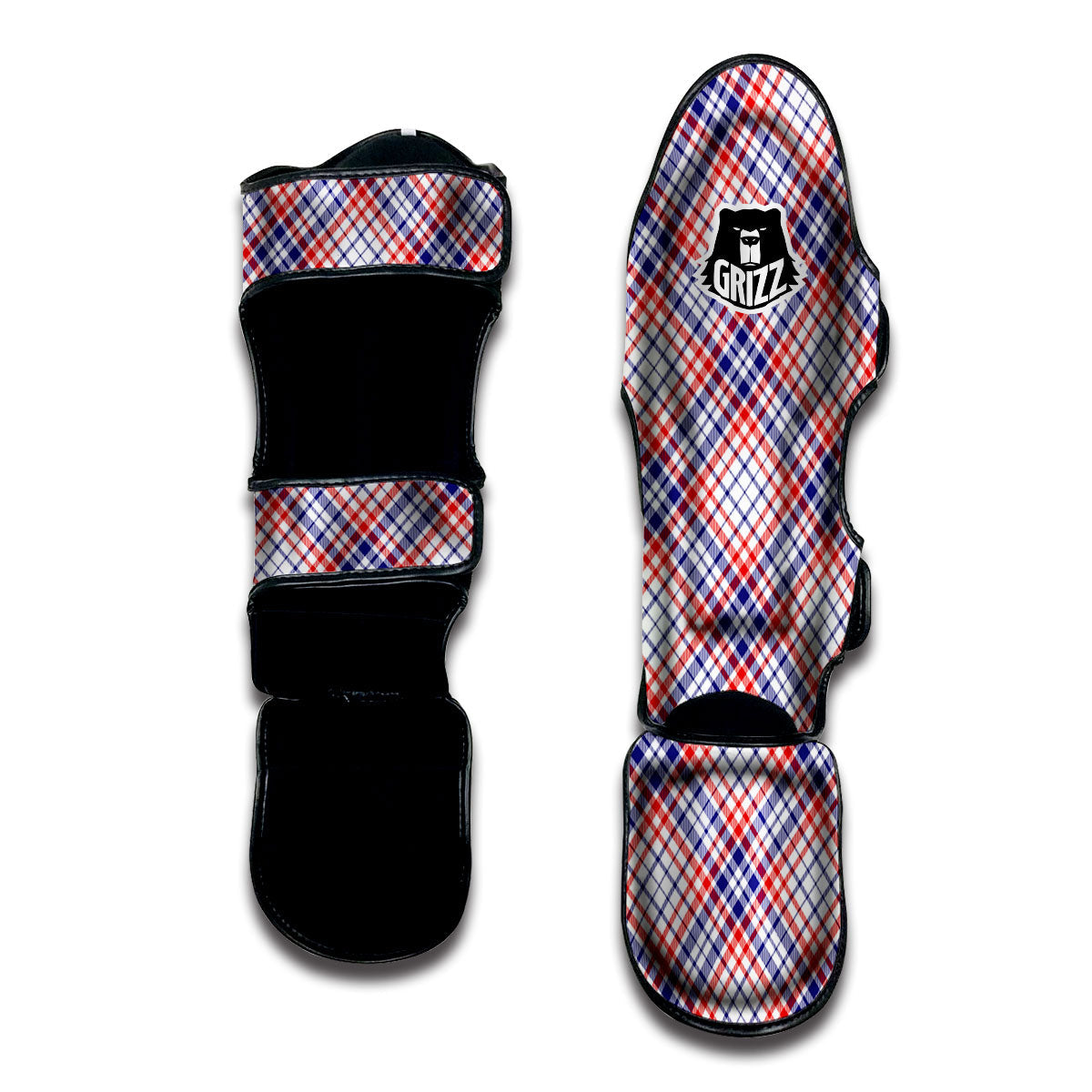 American Plaid 4th of July Print Muay Thai Shin Guards-grizzshop