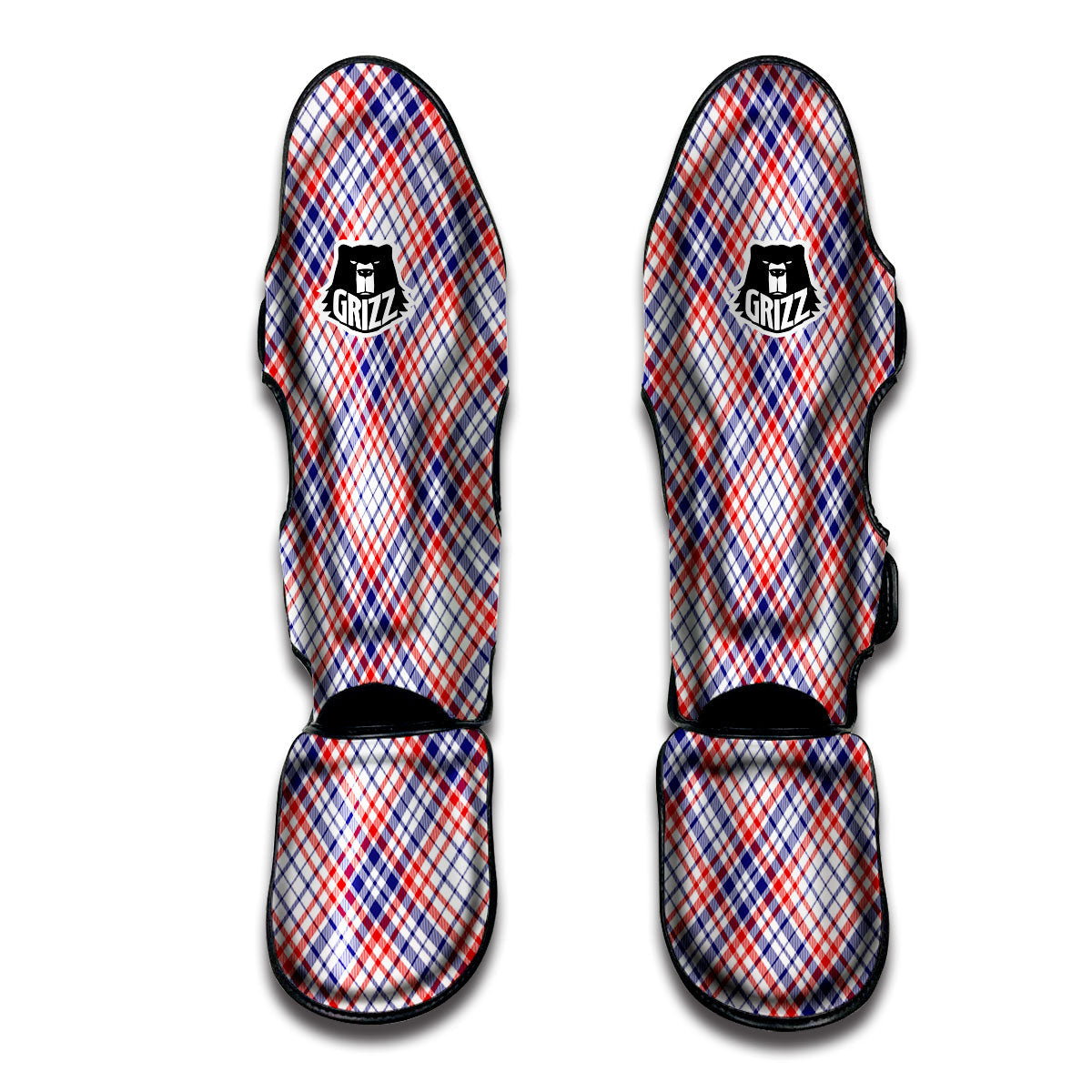 American Plaid 4th of July Print Muay Thai Shin Guards-grizzshop