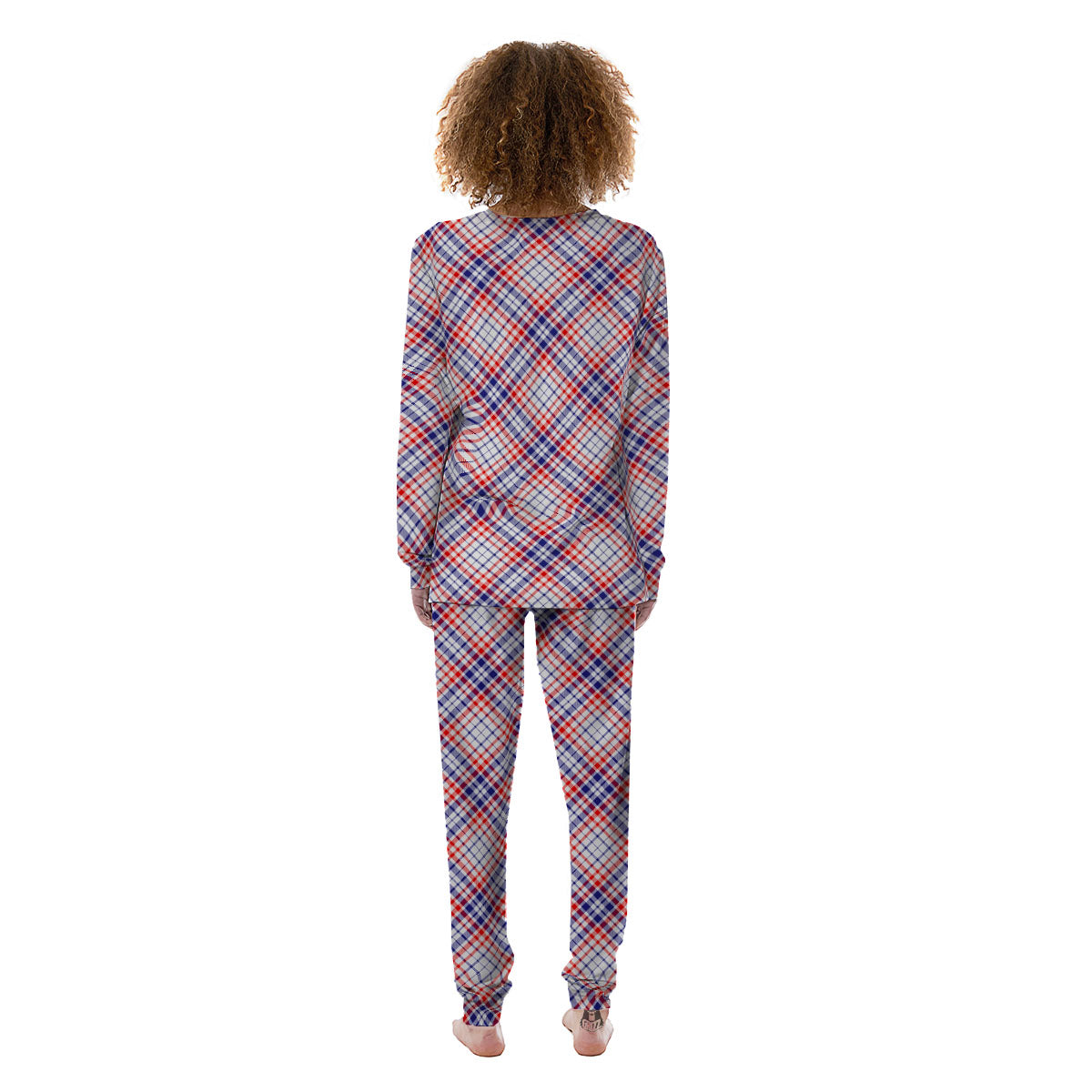 American Plaid 4th of July Print Women's Pajamas-grizzshop