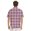 American Plaid Fourth of July Print Men's Short Sleeve Shirts-grizzshop