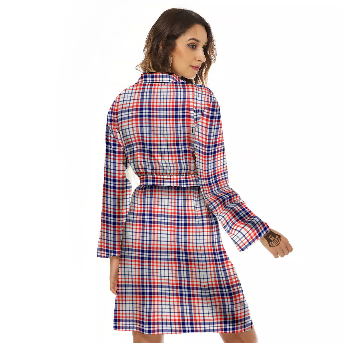 American Plaid Fourth of July Print Women's Robe-grizzshop